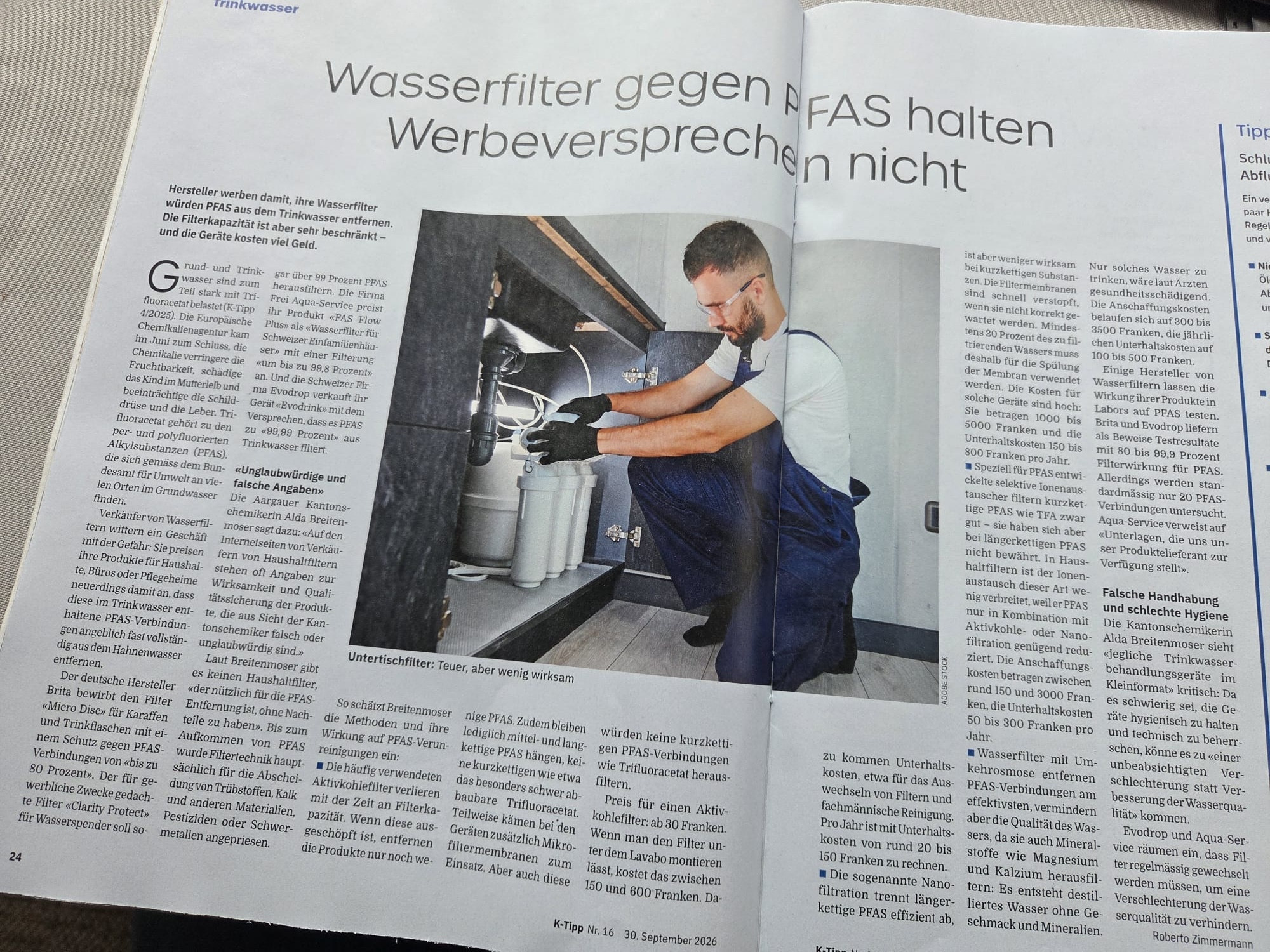 K-TIPP-Artikel vom 30. September 2026 über PFAS